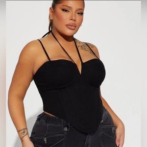 Fashion Nova Linen Corset Top